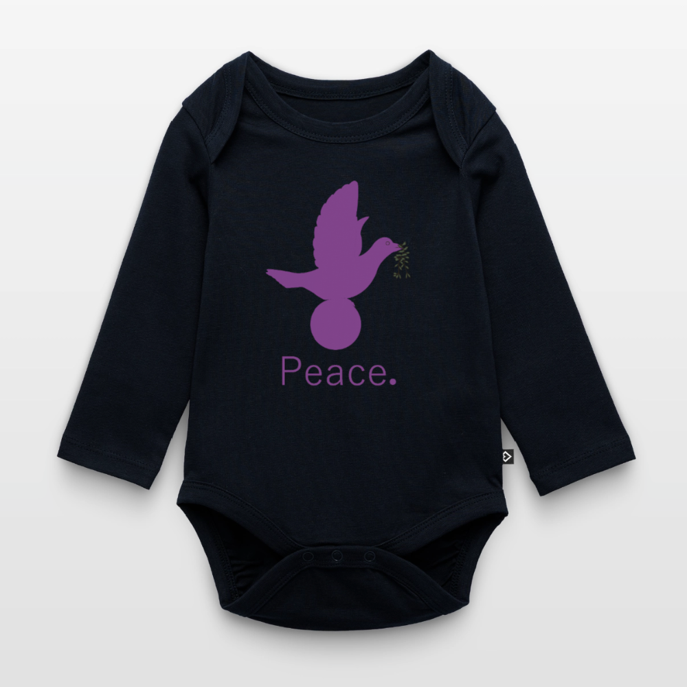 Body Bébé bio manches longues_peacemauve - bleu marine