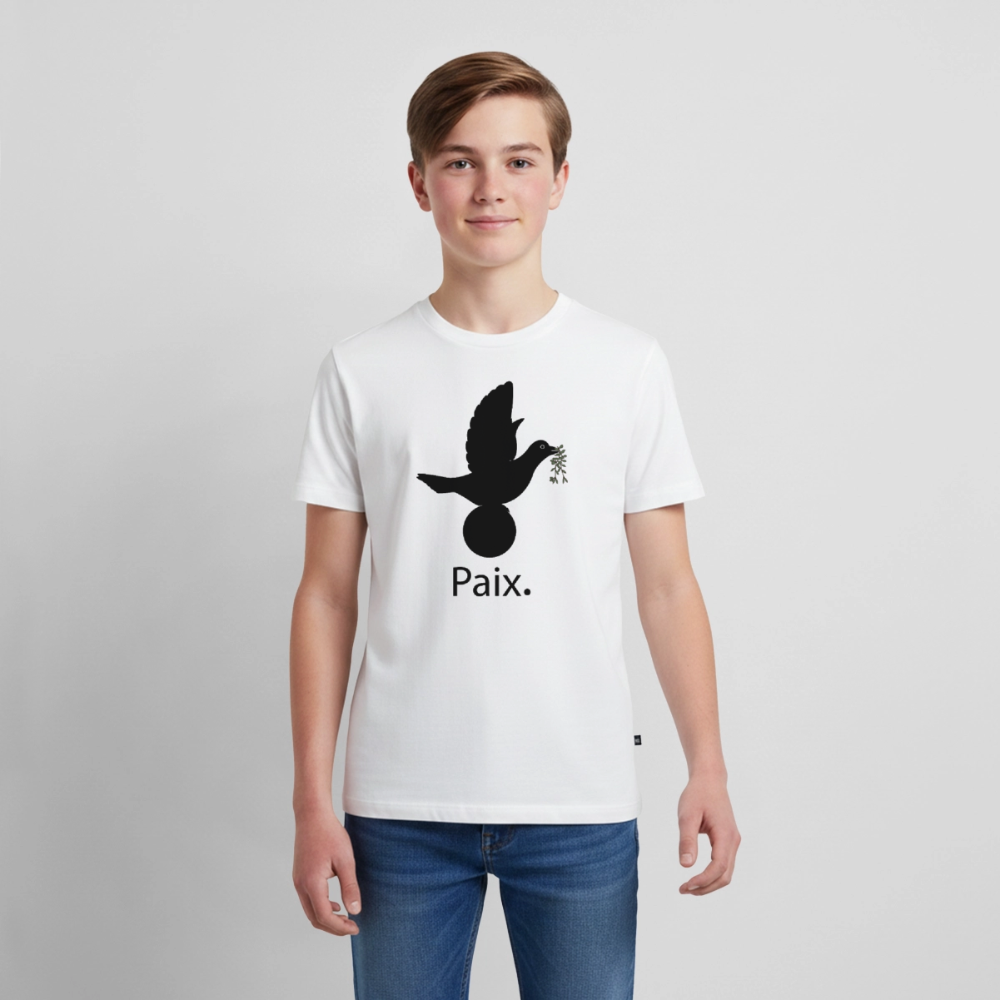 T-shirt Premium Ado Paix noir - Lusoquot - blanc