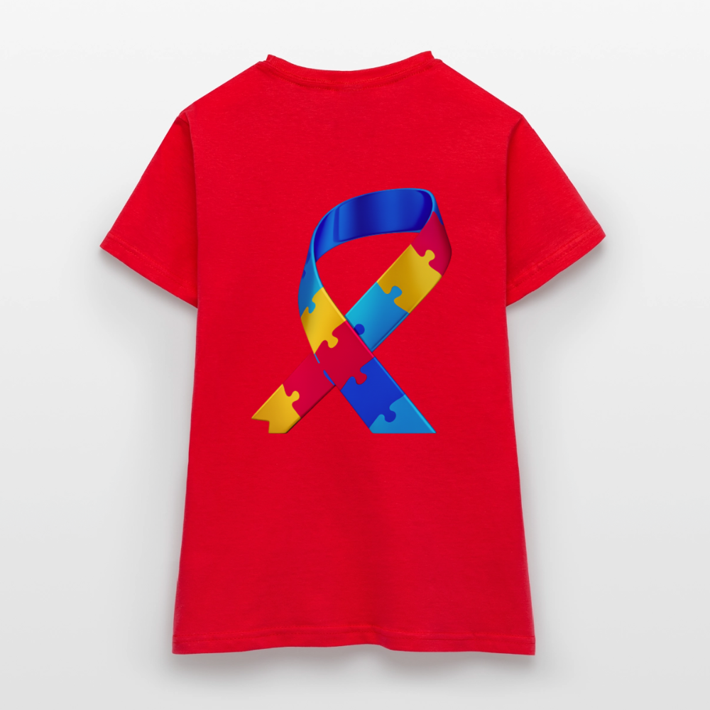 T-shirt Femme-journeemondiale trisomie 21 Peace jaune - rouge