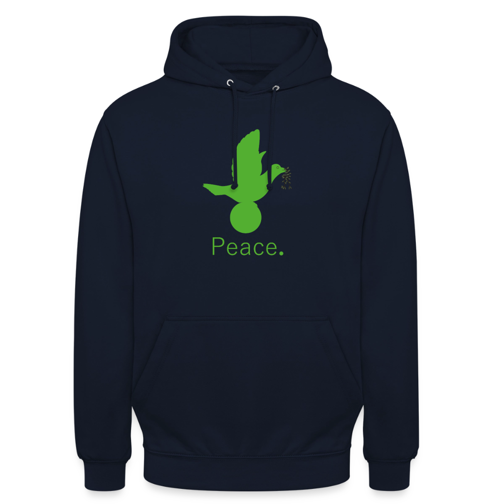 Sweat-shirt à capuche unisexe Peace vert Lusoquot - marine