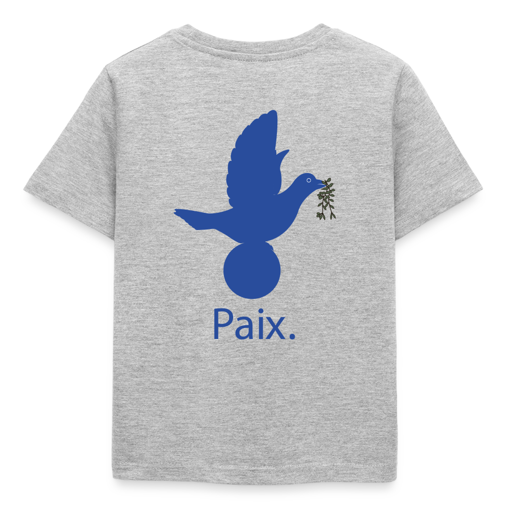 T-shirt Enfant anniversaire 3 ans  Paix bleu - Lusoquot - gris chiné