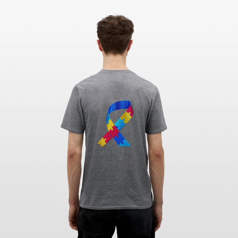 T-shirt Homme -journeemondiale trisomie 21 mars- Peace jaune - graphite chiné