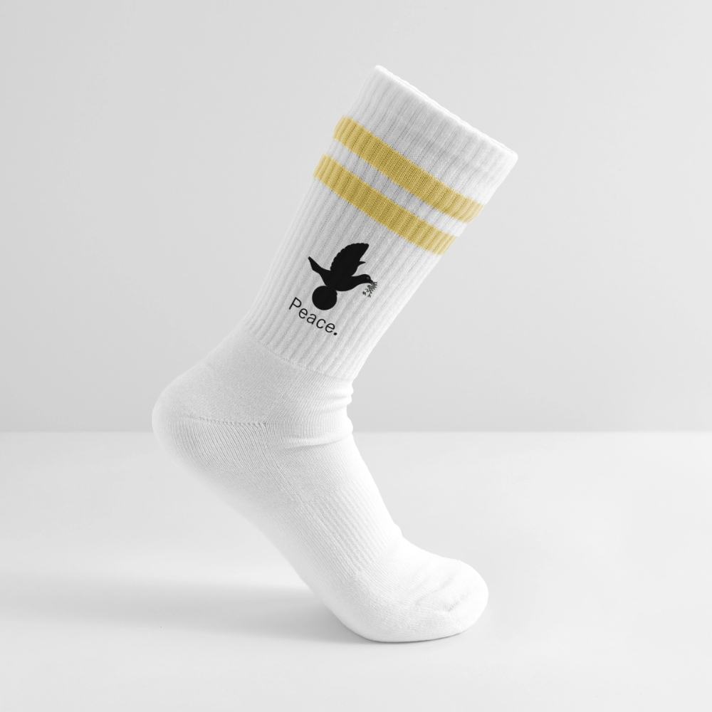Chaussettes de tennis_peace_noir - blanc/jaune