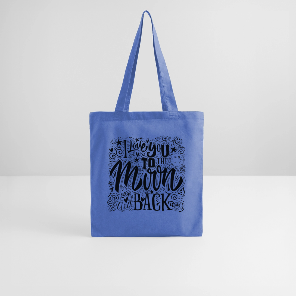 Tote Bag I love you to moon and back Peace noir - Lusoquot - bleu pâle