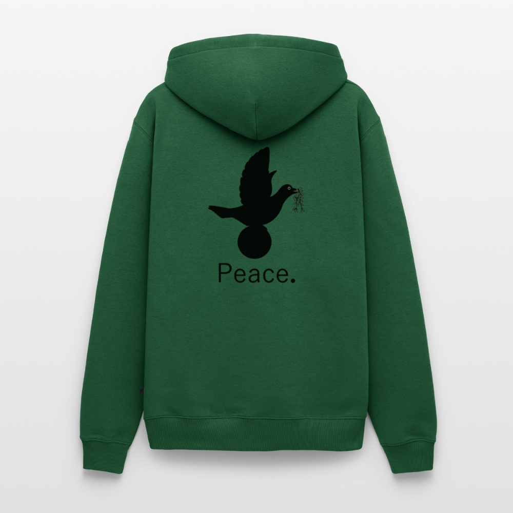 Sweat-shirt à capuche Premium pour hommes Peace and joy Peace noir - Lusoquot - vert bouteille