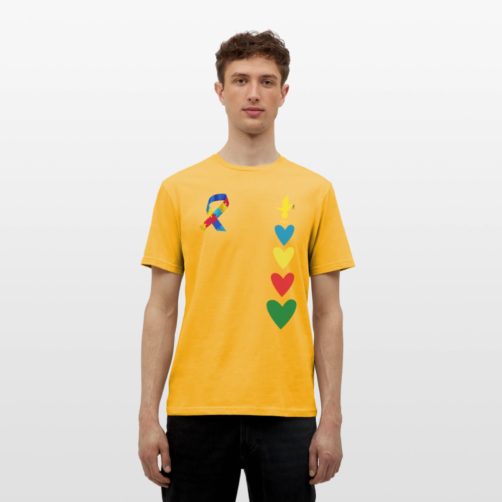 T-shirt Homme -journeemondiale trisomie 21 mars- Peace jaune - jaune