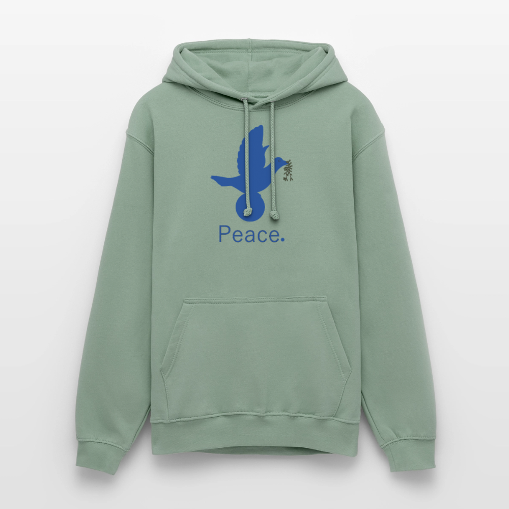 Sweat-shirt à capuche unisexe Peace bleu - vert-de-gris