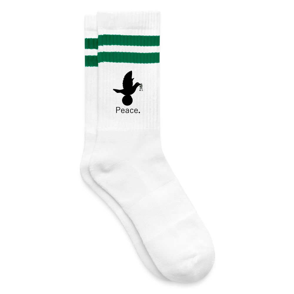 Chaussettes de tennis_peace_noir - blanc/vert