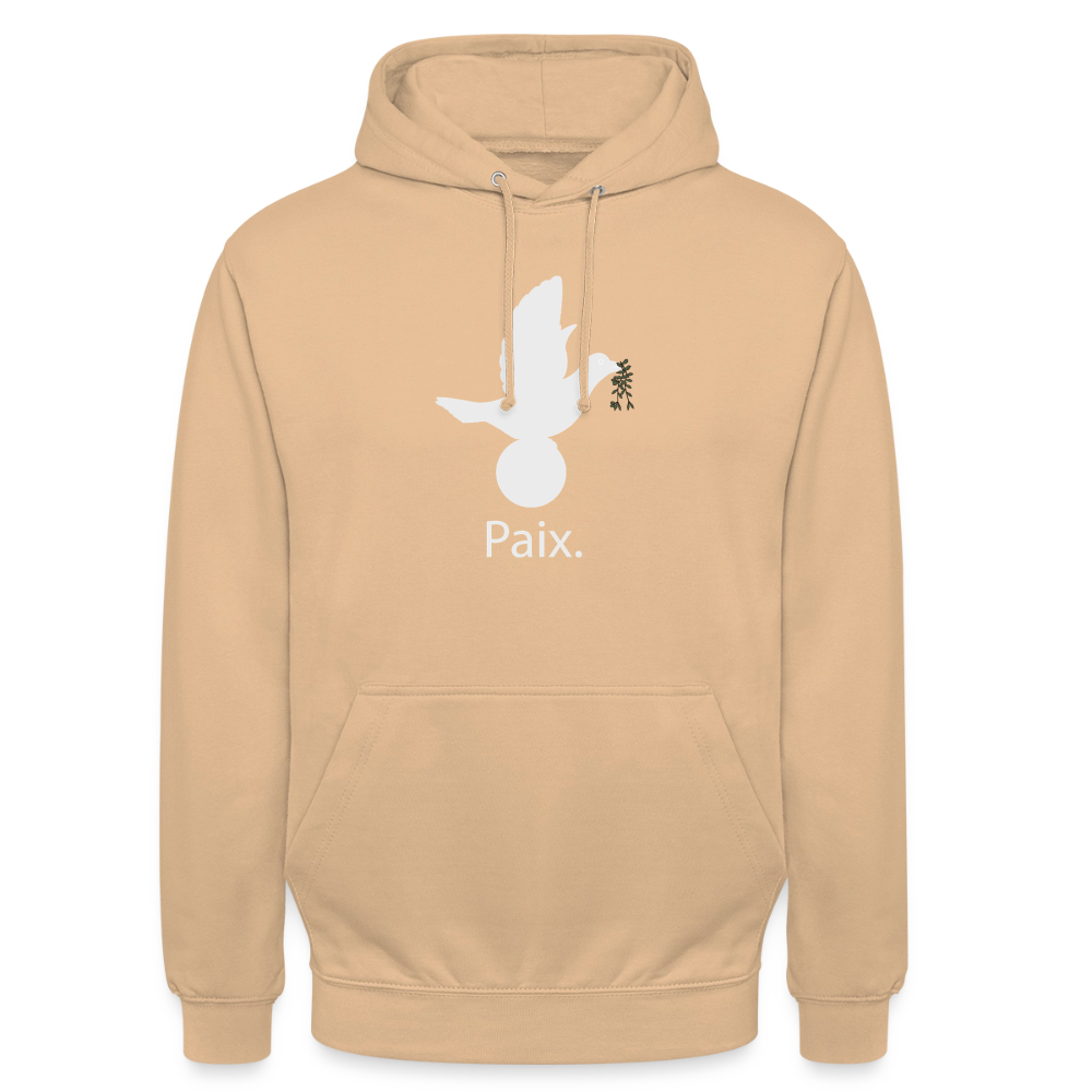 Sweat-shirt à capuche unisexe Paix blanc - Lusoquot - pêche