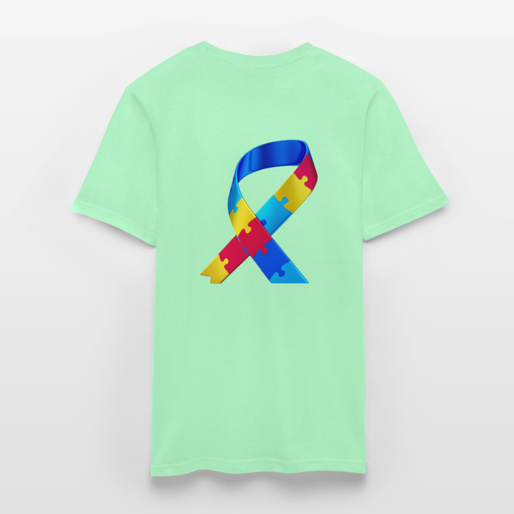 T-shirt Homme -journeemondiale trisomie 21 mars- Peace jaune - vert menthe