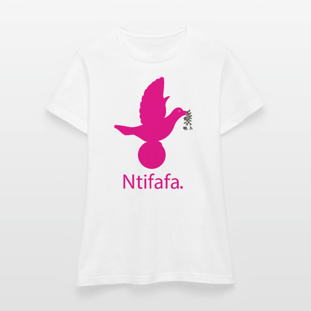 T-shirt Femme_ntifafa_rose - blanc