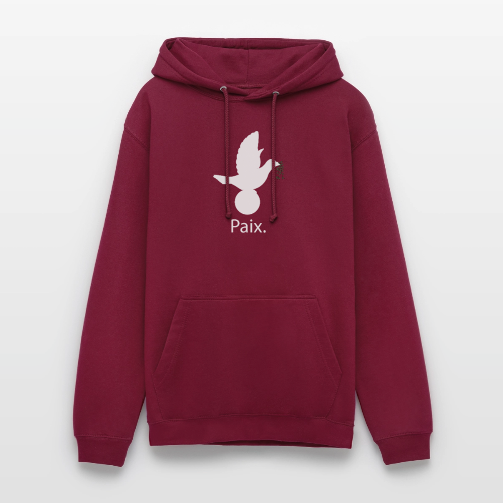 Sweat-shirt à capuche unisexe Paix blanc - Lusoquot - bordeaux