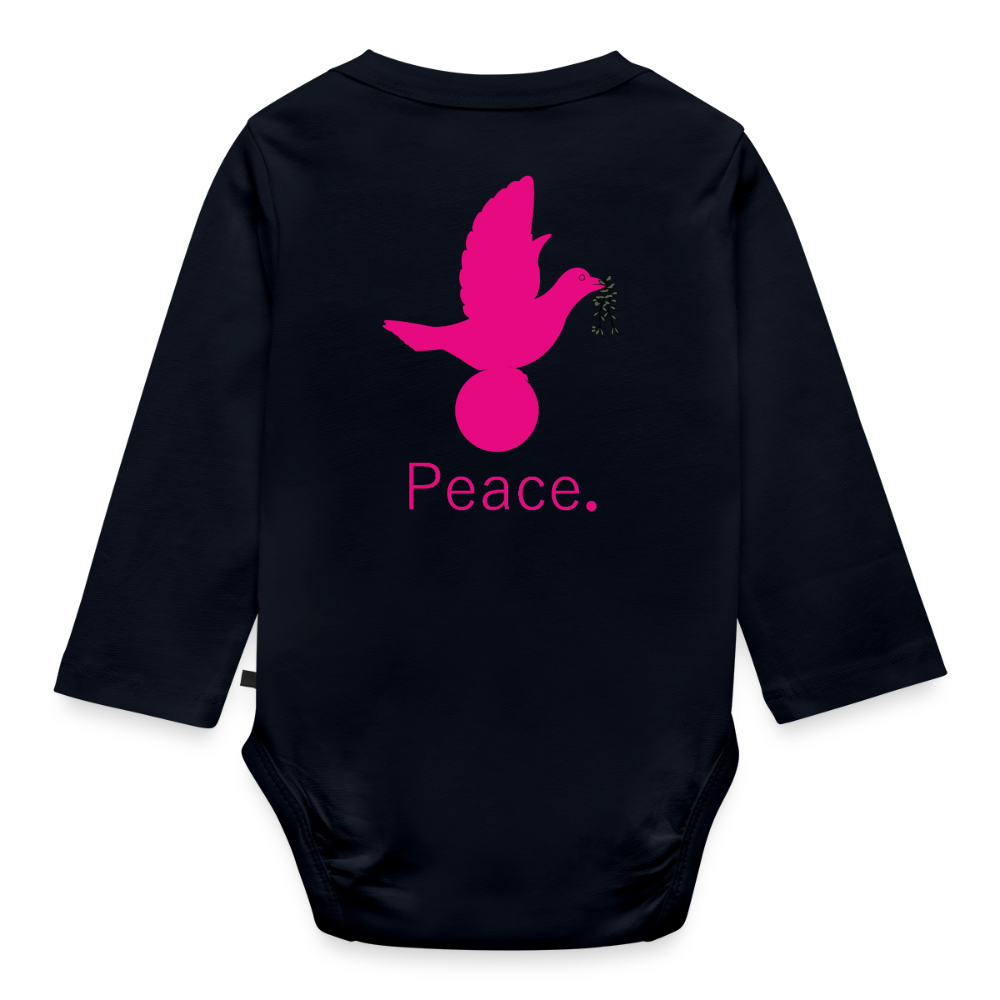 Body Bébé bio manches longues_peacerose - bleu marine