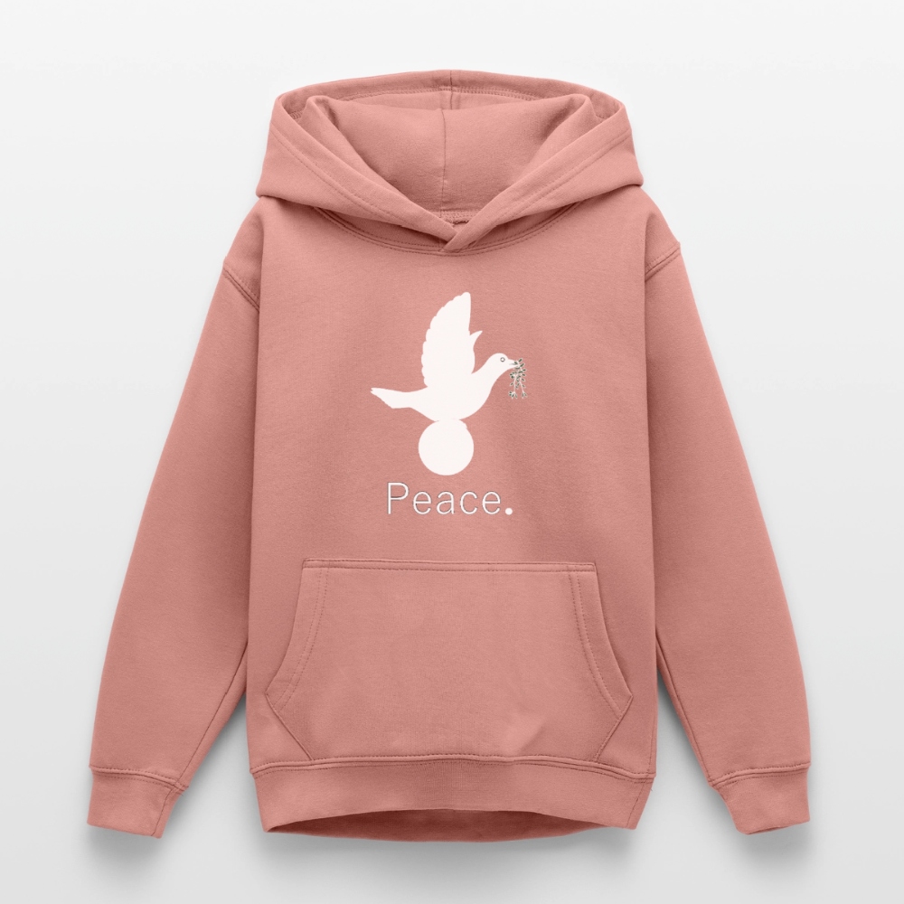 Sweat à capuche Ado_peaceblanc - rose poudré