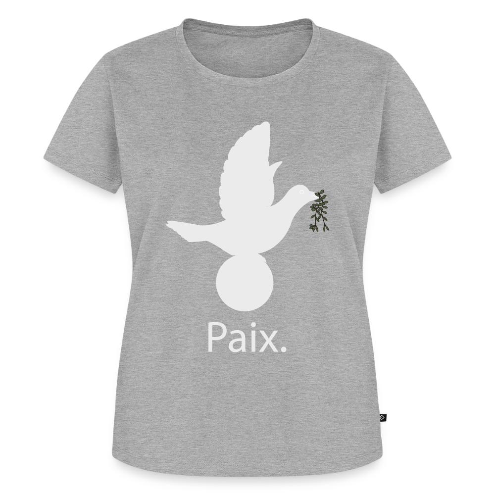T-shirt Premium Femme Paix blanc - Lusoquot - gris chiné