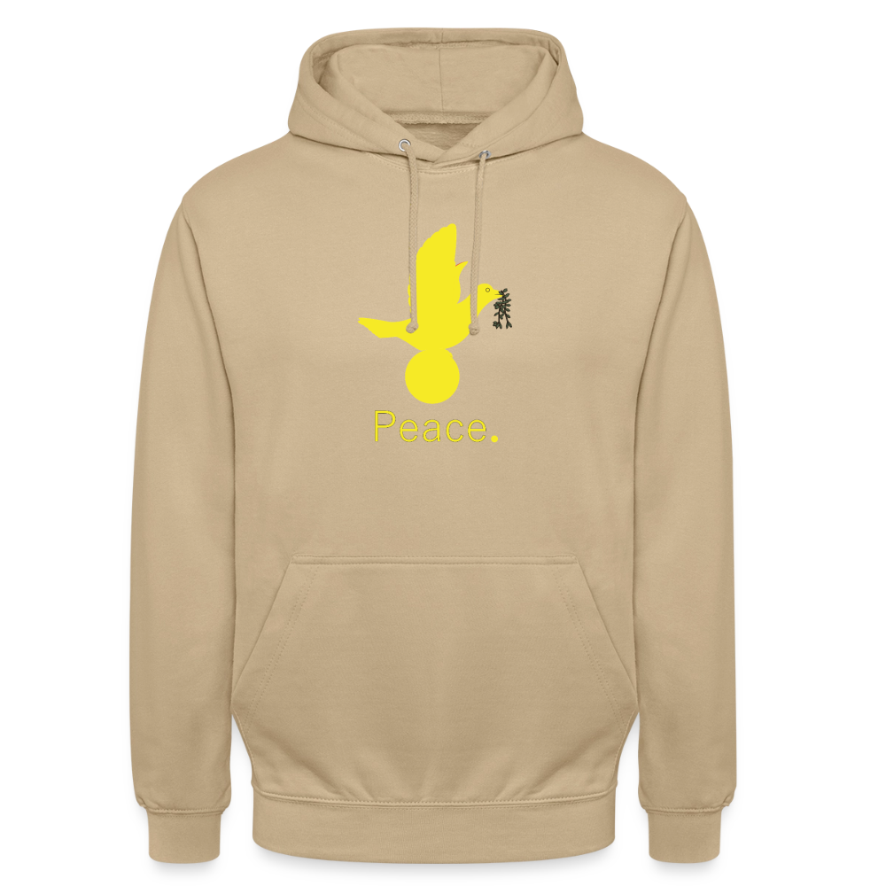 Sweat-shirt à capuche unisexe Peace jaune Lusoquot - beige