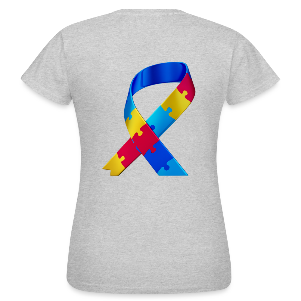 T-shirt Femme-journeemondiale trisomie 21 Peace jaune - gris chiné