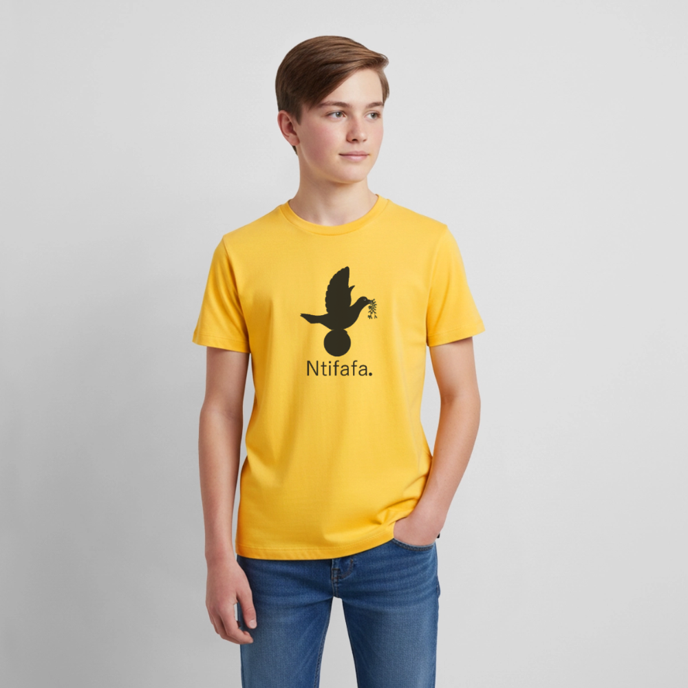 T-shirt Premium Ado Ntifafa noir - Lusoquot - jaune soleil