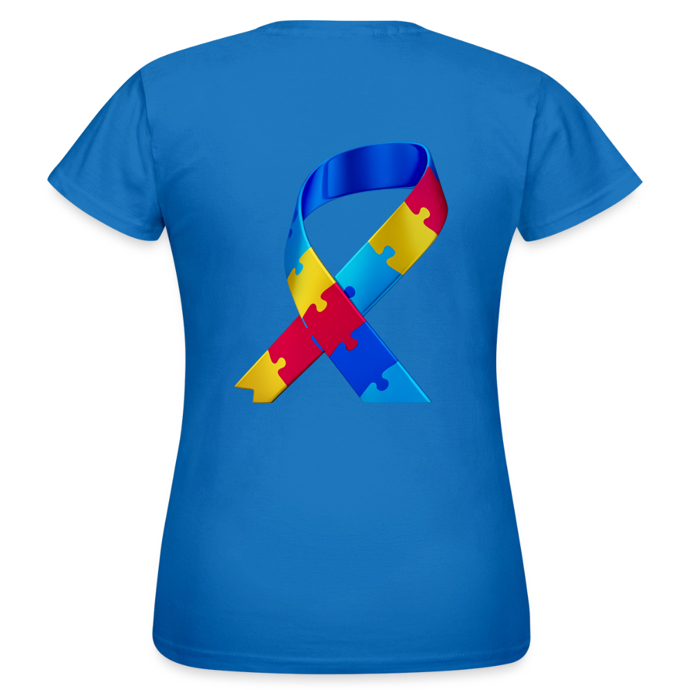 T-shirt Femme-journeemondiale trisomie 21 Peace jaune - bleu royal