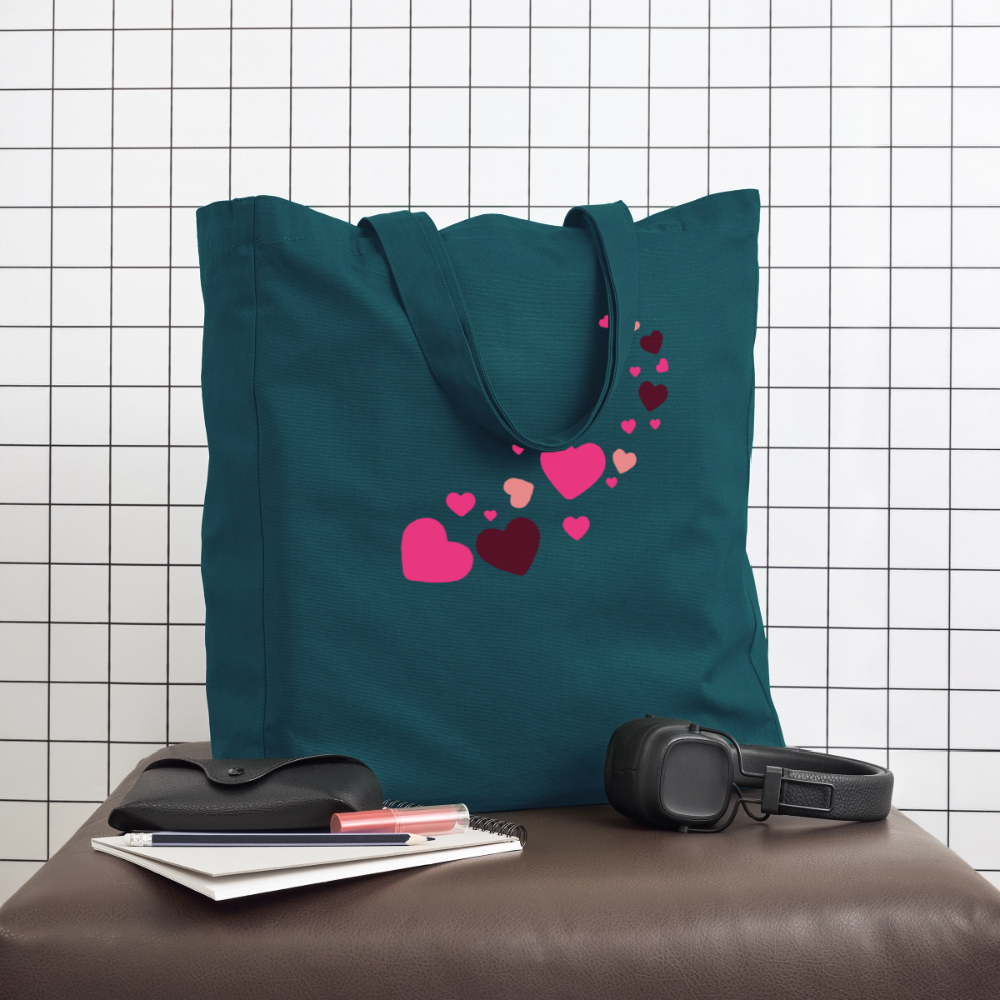 Tote bag Stanley/Stella Midweight recyclé Coeur Peace rose - Lusoquot - bleu pétrole foncé