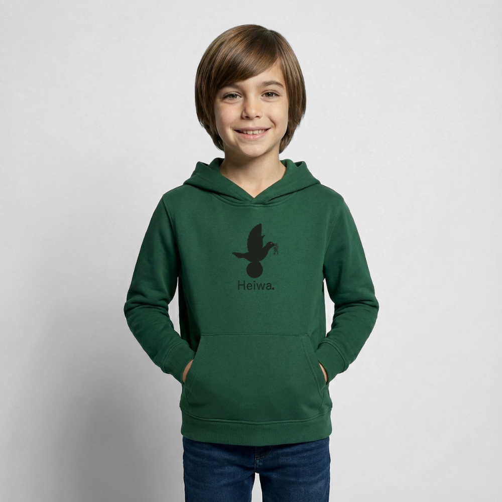 Sweat à capuche Enfant Heiwa noir - Lusoquot - vert bouteille