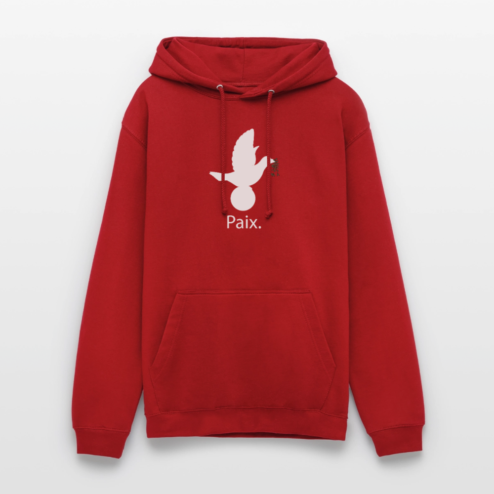 Sweat-shirt à capuche unisexe Paix blanc - Lusoquot - rouge