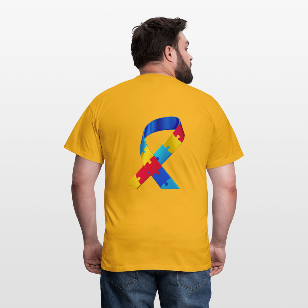 T-shirt Homme -journeemondiale trisomie 21 mars- Peace jaune - jaune
