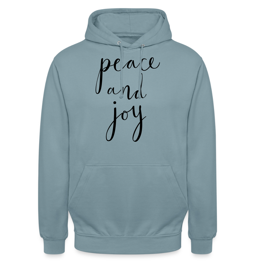 Sweat-shirt à capuche unisexe_peace_noir_peaceandjoy - bleu fumée