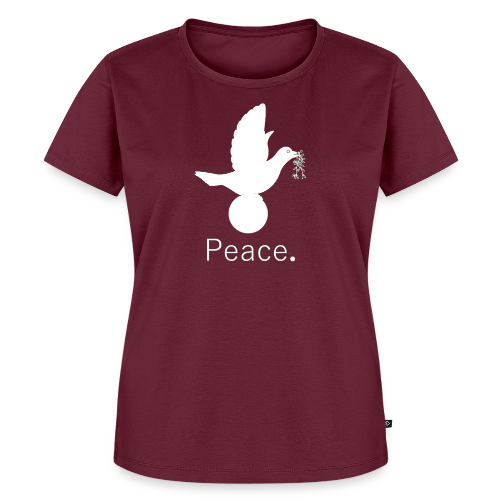 T-shirt Premium Femme Peace blanc - Lusoquot - bourgogne