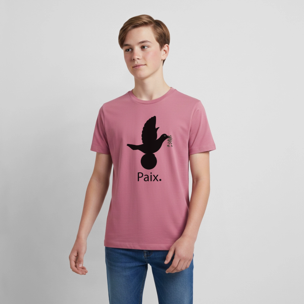 T-shirt Premium Ado Paix noir - Lusoquot - mauve