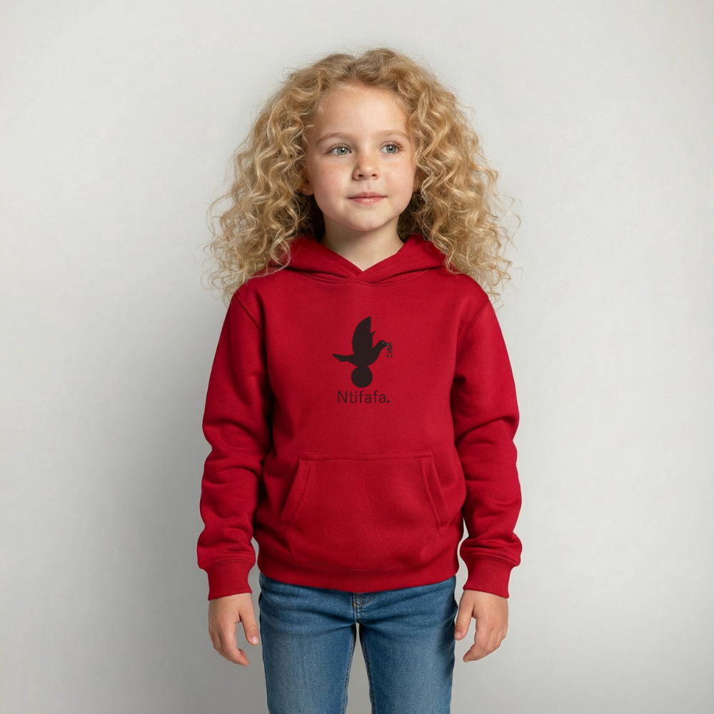Sweat à capuche Enfant Ntifafa noir - Lusoquot - rouge