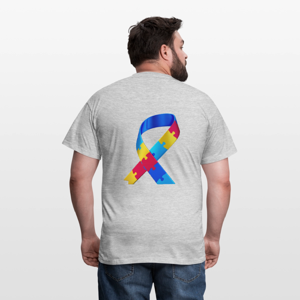 T-shirt Homme -journeemondiale trisomie 21 mars- Peace jaune - gris chiné