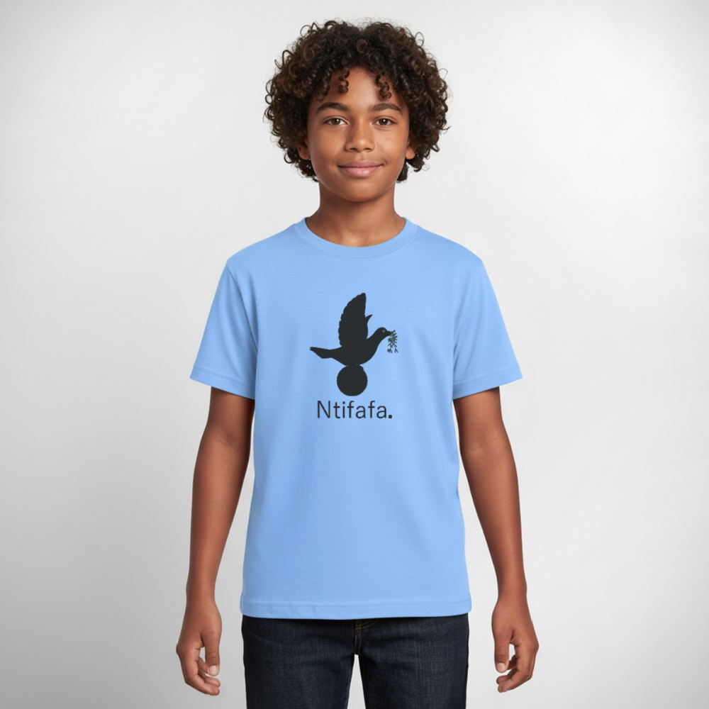 T-shirt Ado Ntifafa noir - Lusoquot - bleu ciel