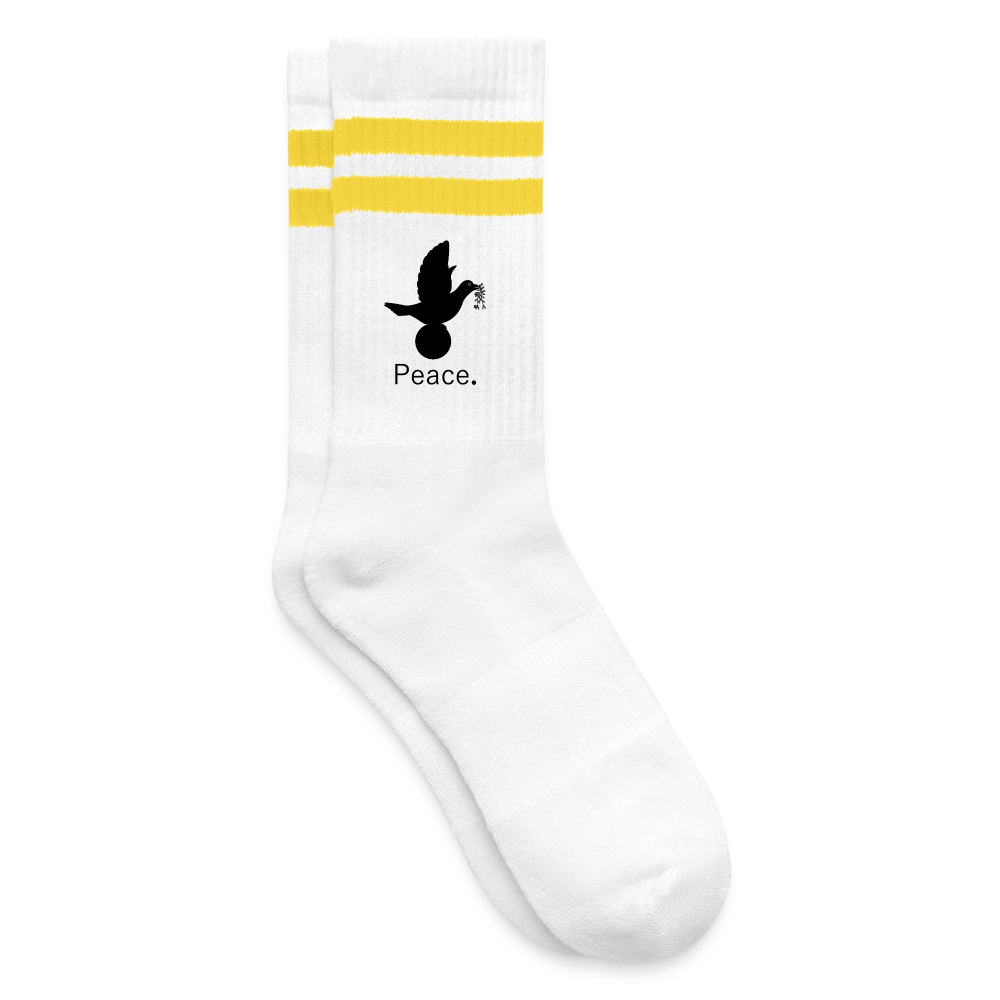 Chaussettes de tennis_peace_noir - blanc/jaune