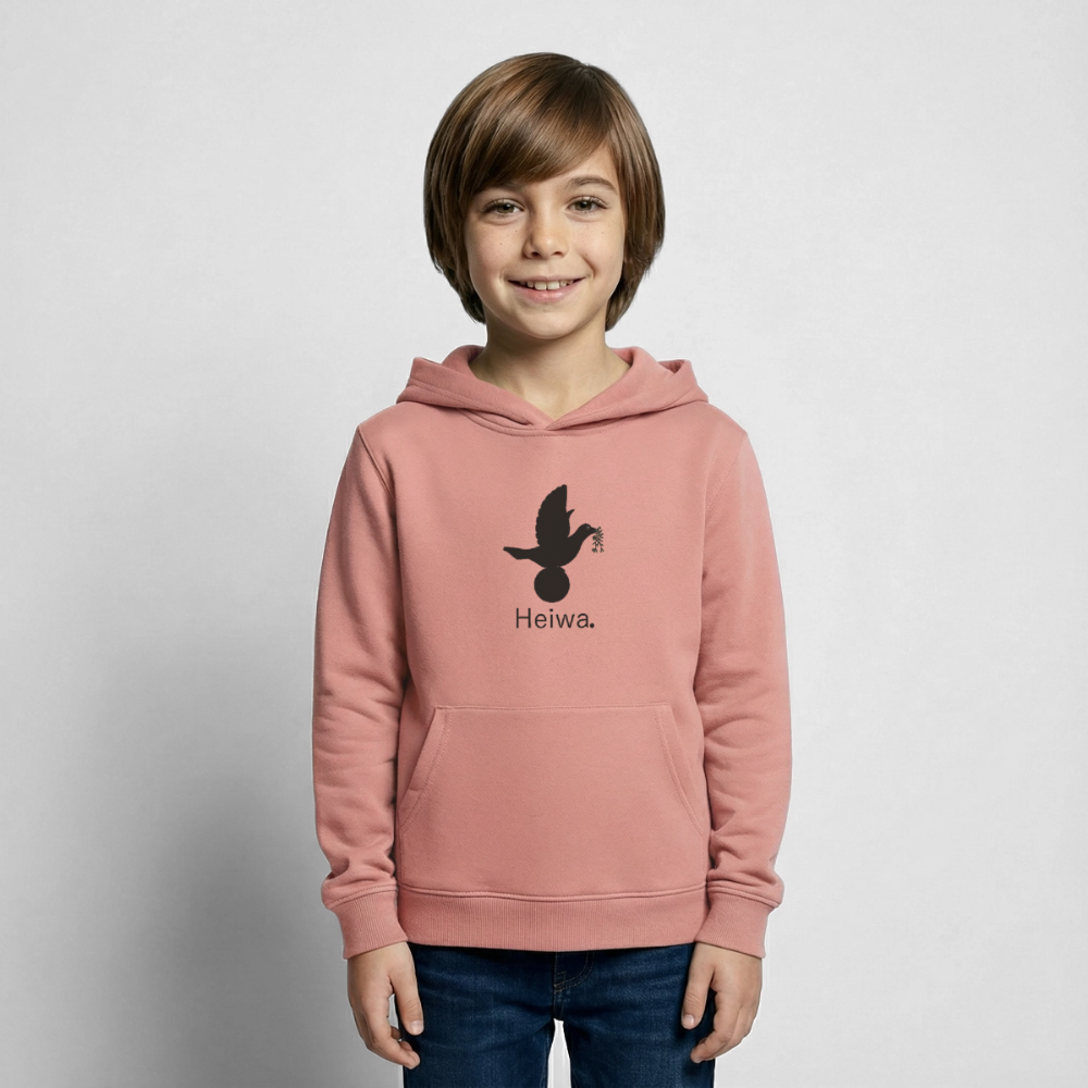 Sweat à capuche Enfant Heiwa noir - Lusoquot - rose poudré