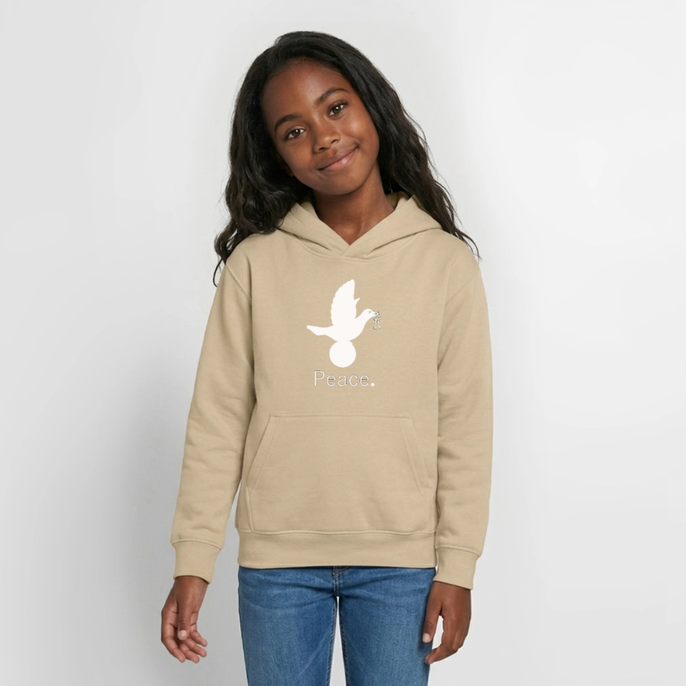 Sweat à capuche Ado_peaceblanc - jaune sable