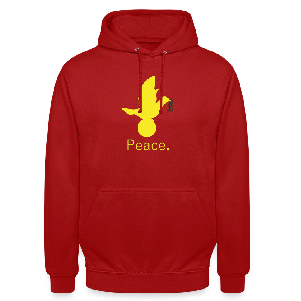 Sweat-shirt à capuche unisexe Peace jaune Lusoquot - rouge