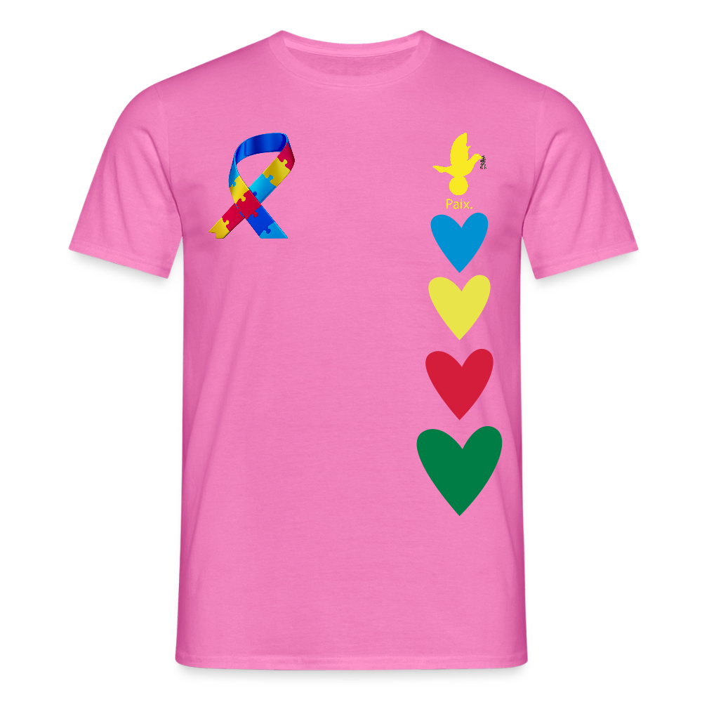 T-shirt Homme -journeemondiale trisomie 21 mars- Peace jaune - rose