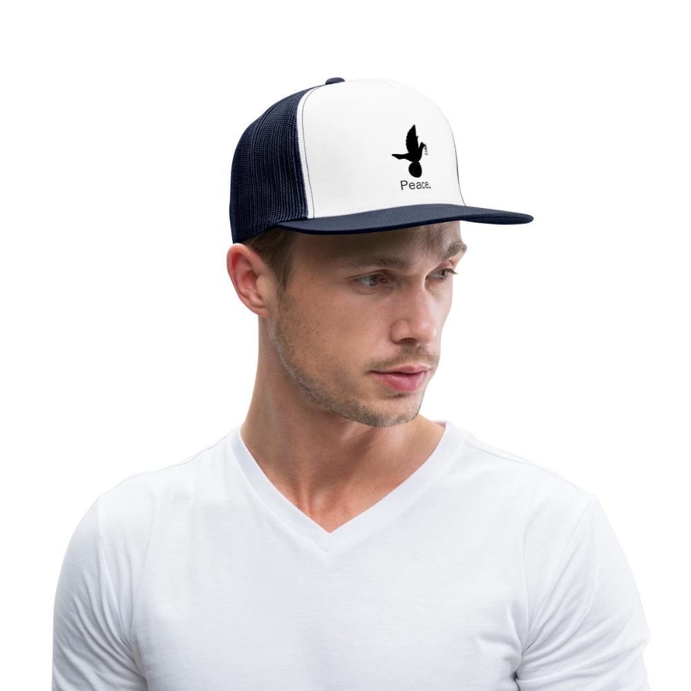 Trucker Cap_peaceblack - blanc/marine
