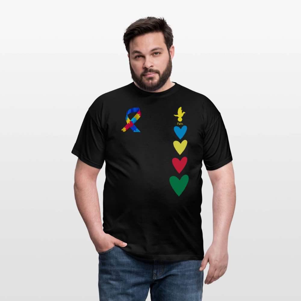 T-shirt Homme -journeemondiale trisomie 21 mars- Peace jaune - noir