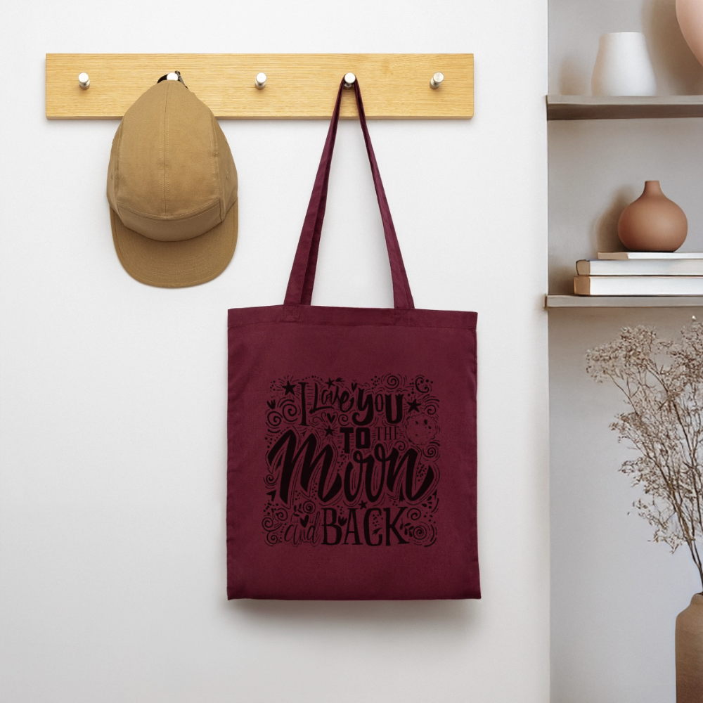 Tote Bag  I love you to moon and back Shaanti noir - Lusoquot - bordeaux