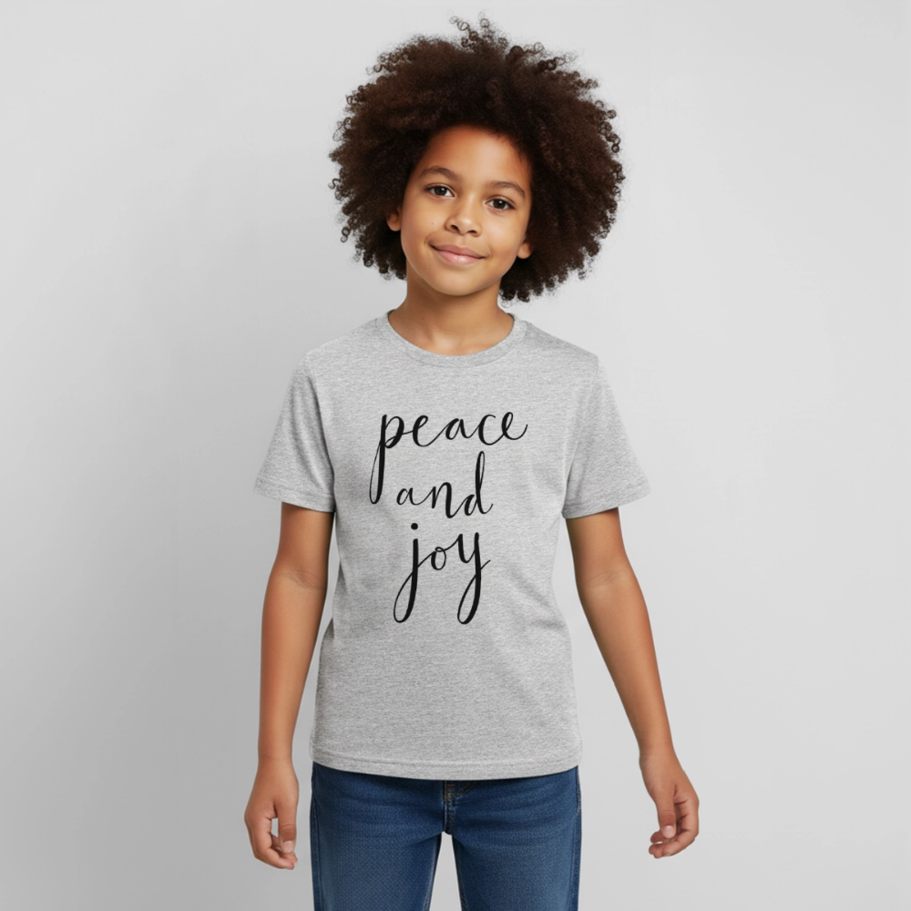 T-shirt Enfant_peaceandjoy_peace_noir - gris chiné