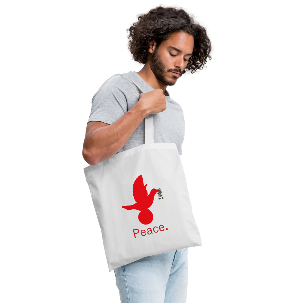 Tote Bag Peace rouge - Lusoquot - blanc
