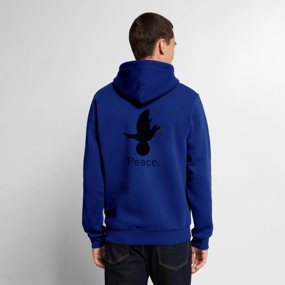 Sweat-shirt à capuche Premium pour hommes Peace and joy Peace noir - Lusoquot - bleu roi