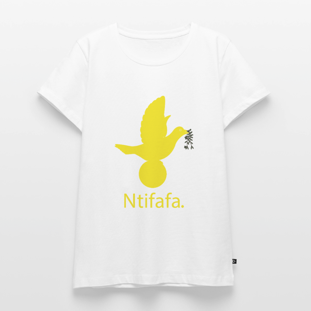T-shirt Premium Femme Ntifafa jaune - Lusoquot - blanc