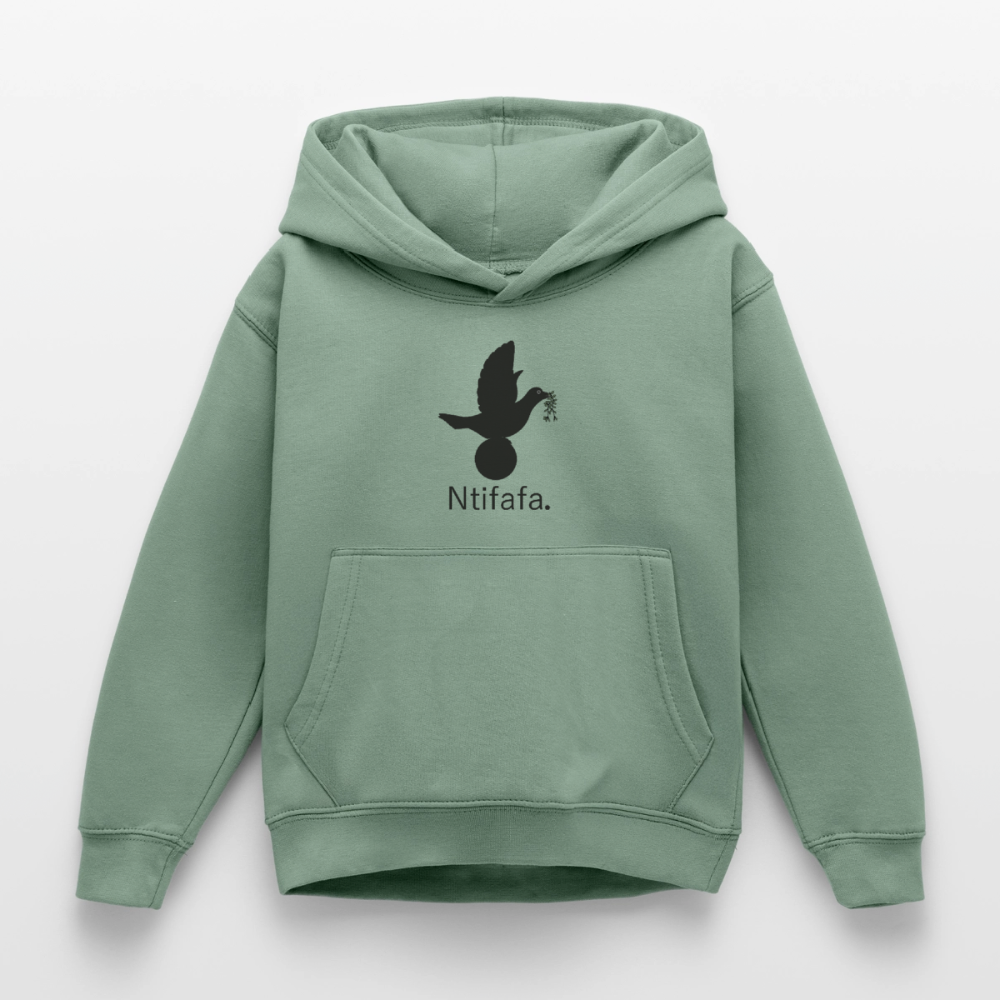 Sweat à capuche Enfant Ntifafa noir - Lusoquot - vert-de-gris