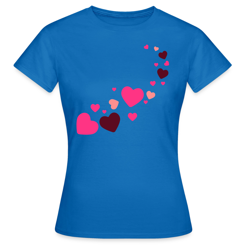 T-shirt Femme coeur Peace rose  - Lusoquot - bleu royal