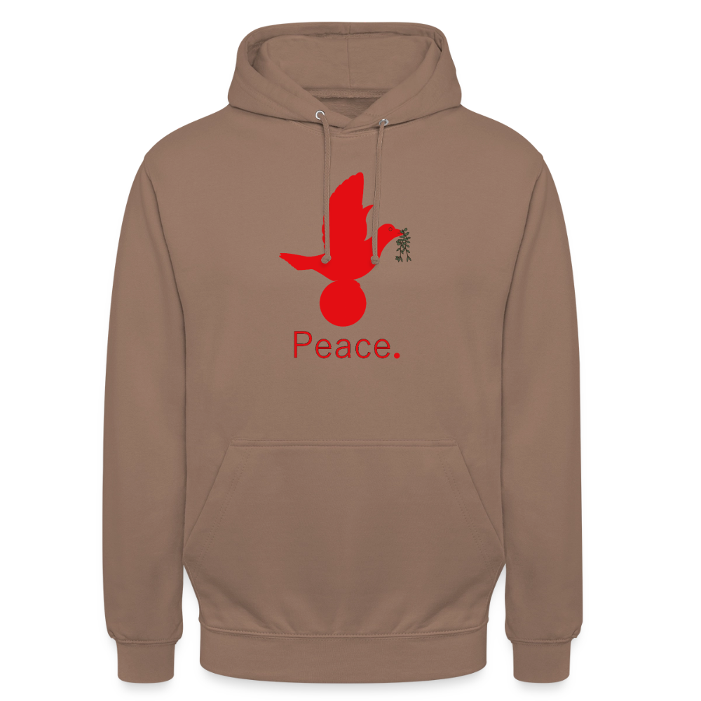 Sweat-shirt à capuche unisexe Peace rouge Lusoquot - moka