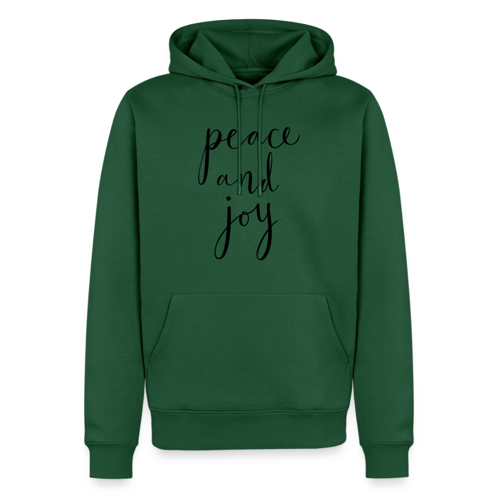 Sweat-shirt à capuche Premium pour hommes Peace and joy Peace noir - Lusoquot - vert bouteille
