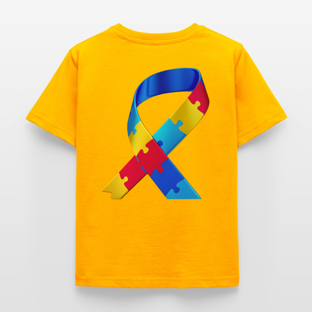 T-shirt Enfant trisomie 21 Paix jaune - Lusoquot - or